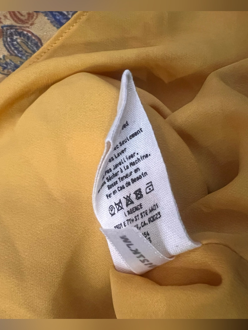 L’agence Never have I ever Mustard Yellow silk tank Floral Cami nyc alc theory L - Picture 5 of 7